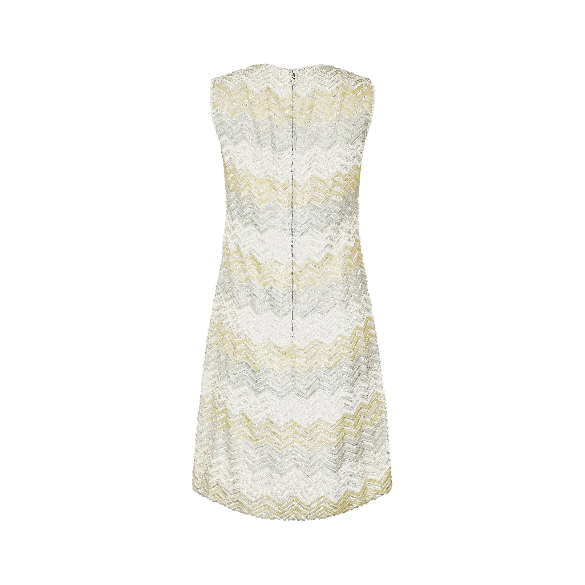 1960s Dynasty Chevron Sequinned Shift Dress