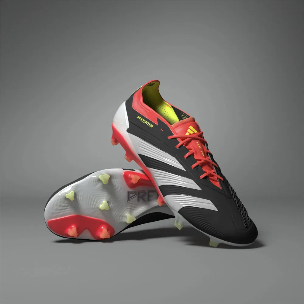 Adidas Predator Elite Low FG Football Boots (Black/White/Solar Red)