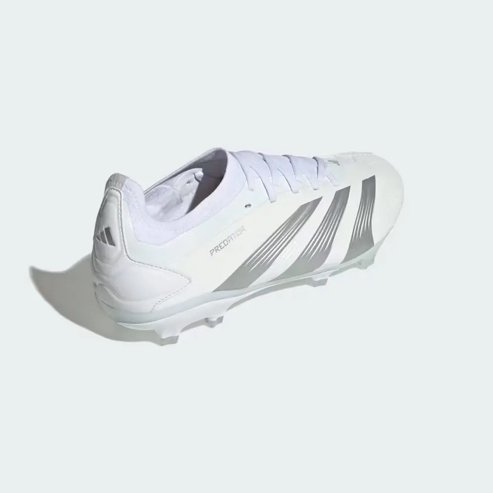 Adidas Predator Pro 24 FG Football Boots (White/Metallic Silver/White)