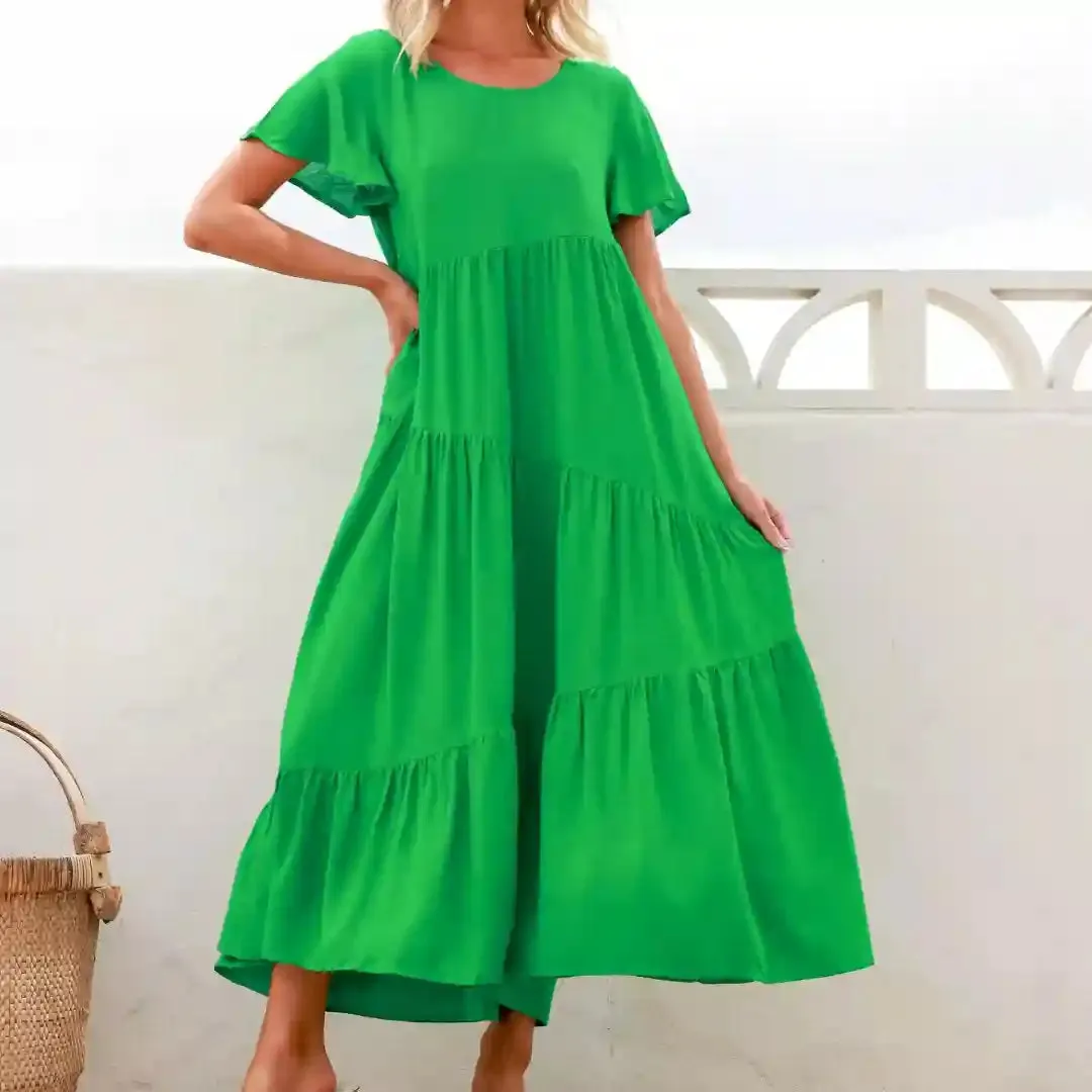 Alessia Linen Maxi Dress - Green