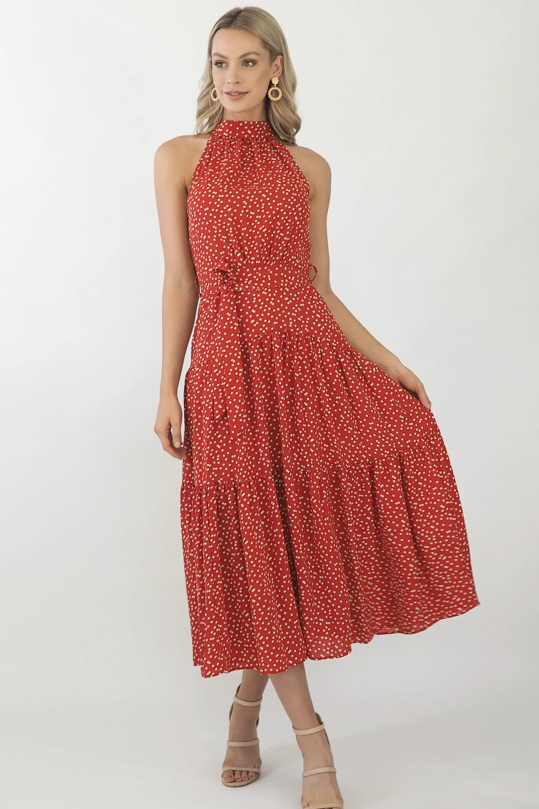 Amelia Maxi Dress- Rusty Red