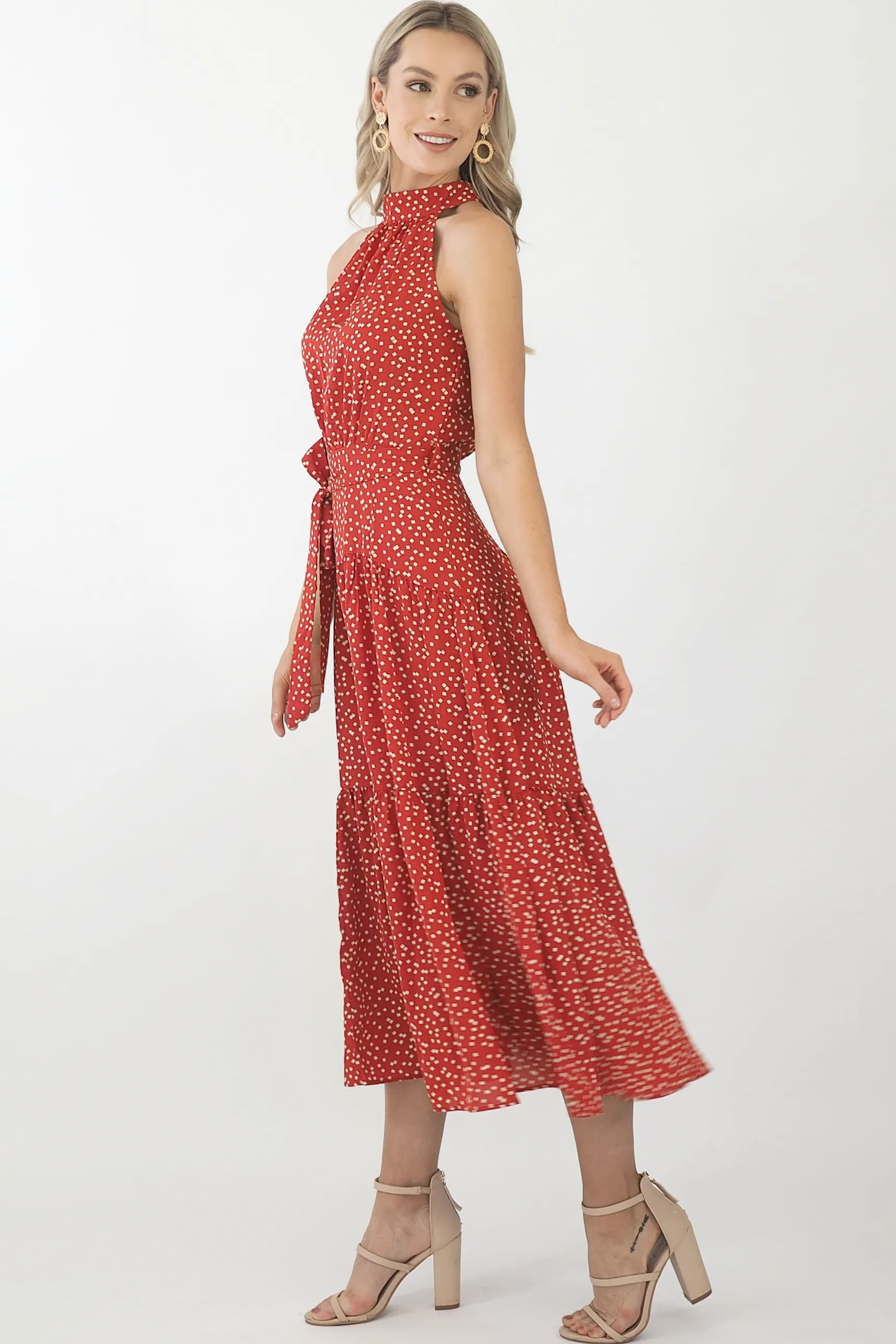 Amelia Maxi Dress- Rusty Red