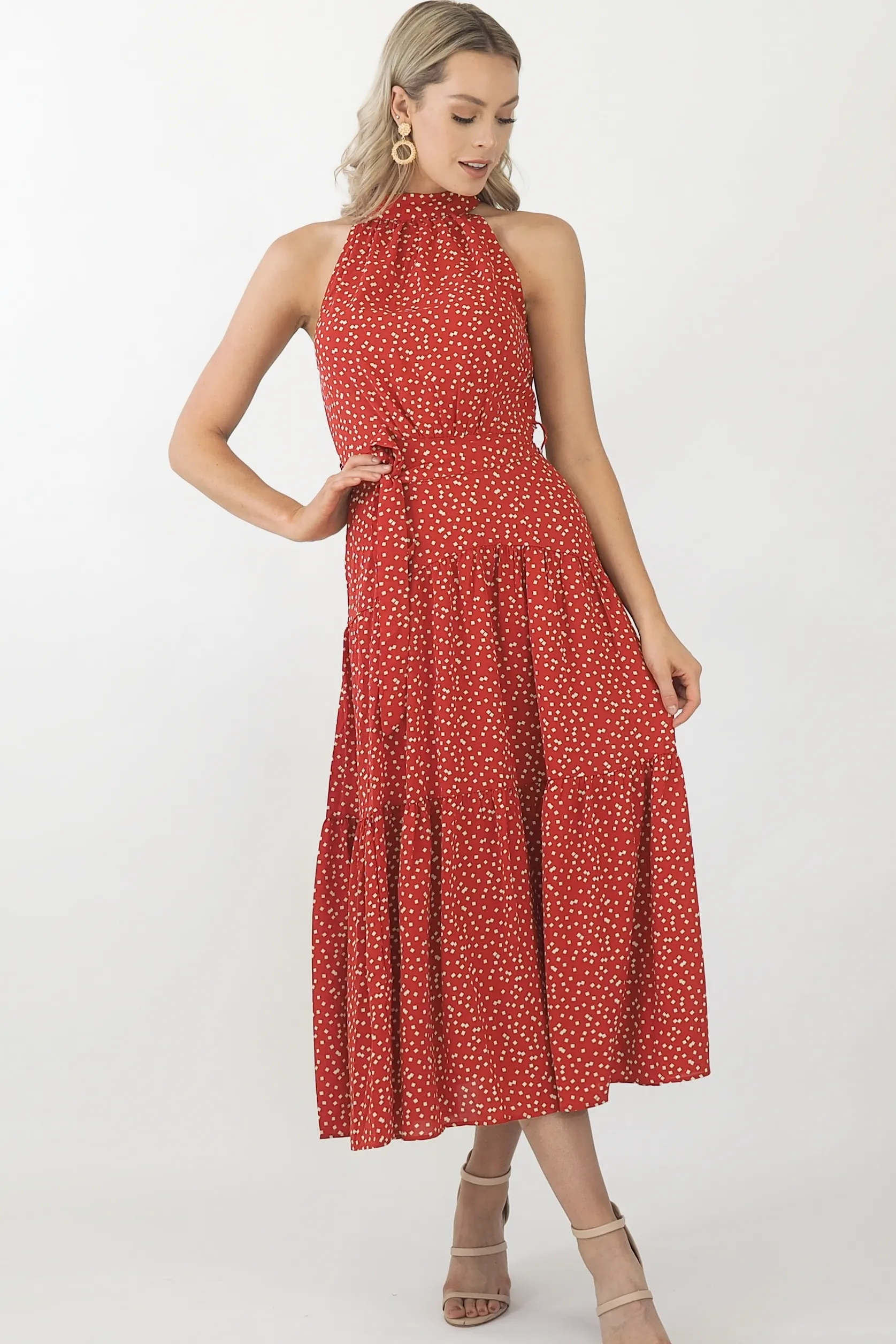 Amelia Maxi Dress- Rusty Red