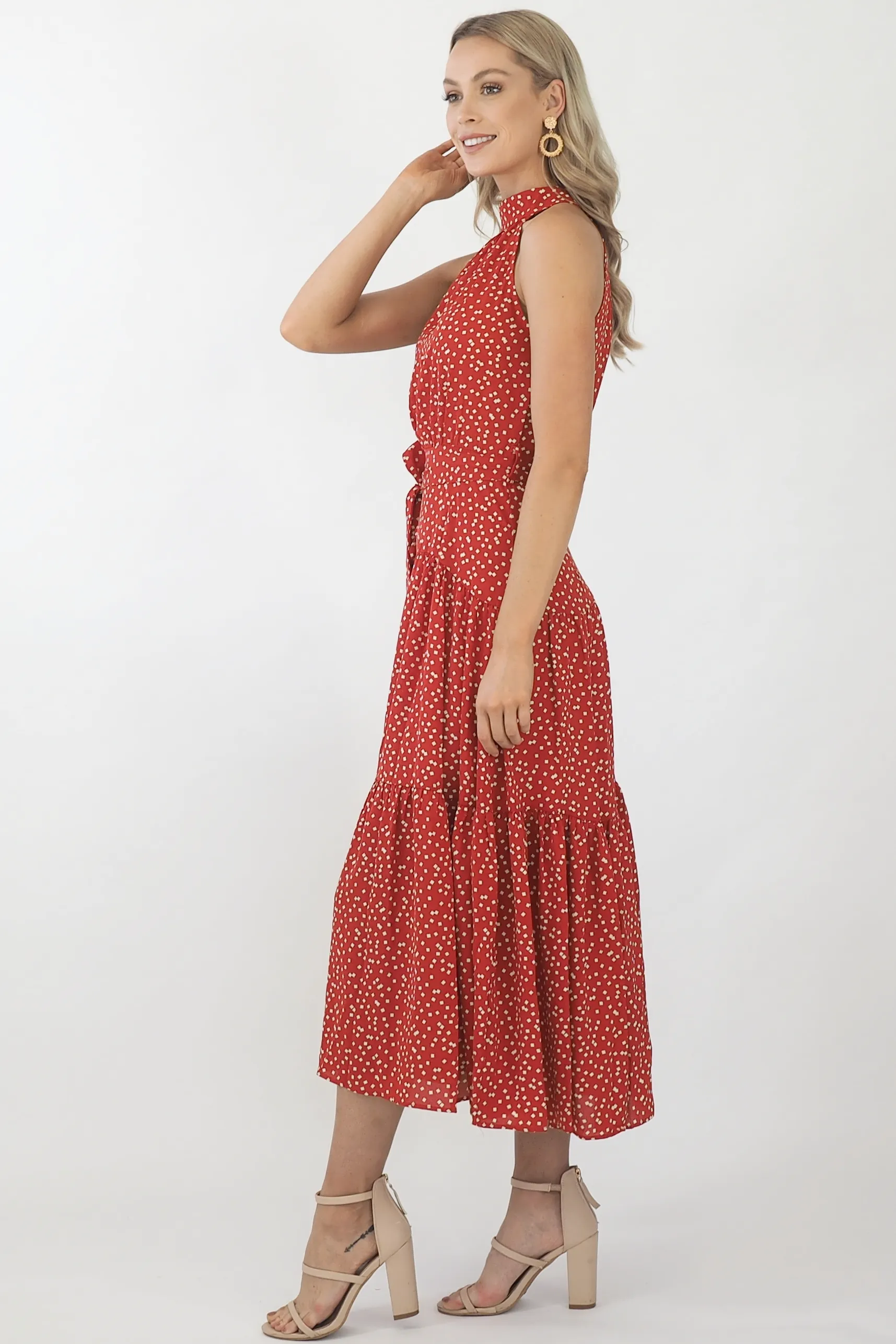 Amelia Maxi Dress- Rusty Red