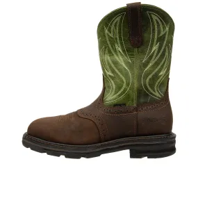 Ariat Sierra Shock Shield Saddle Steel Toe Dark Brown Grass Green