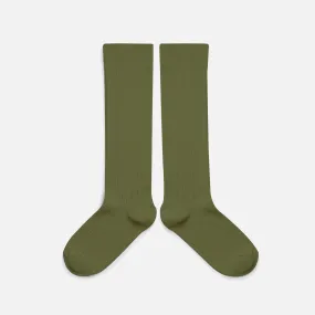 Babies & Kids Cotton Knee Socks - Olive