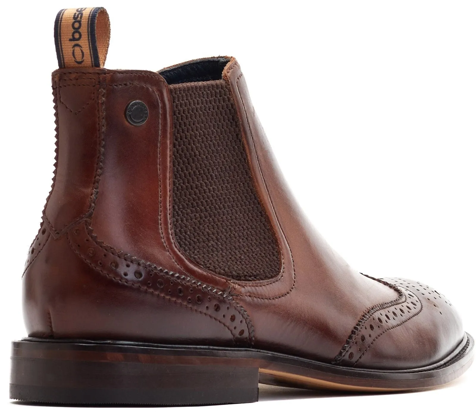 Base London Reid Mens Leather Brogue Chelsea Boot