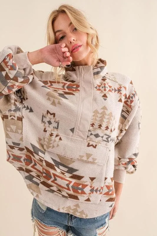 BLUE B Aztec Western Pullover