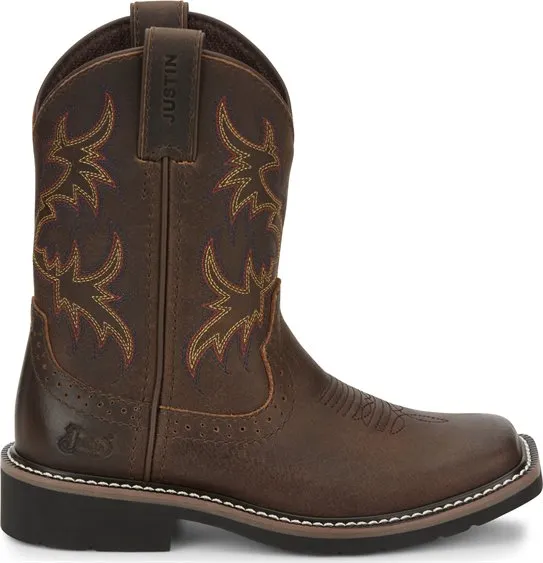 Boy's Justin Cattleman Brown Western Boot