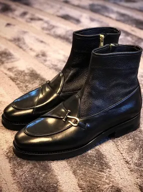 Buy Handmade Black Leather Ankle Boots by GentWith.com