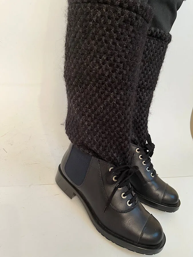 Chanel 11A, 2011 Fall Runway Black Leather Boots EU 39 US 8.5/9