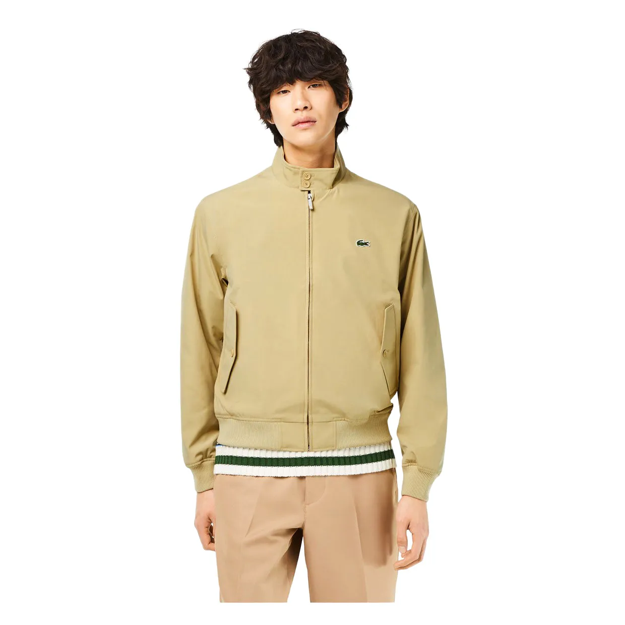 Giubbino Uomo Lacoste Impermeabile Beige