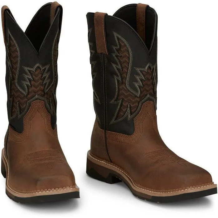 Justin Men's Bolt 11 Nano CT Western Work Boot -Brown- SE4113