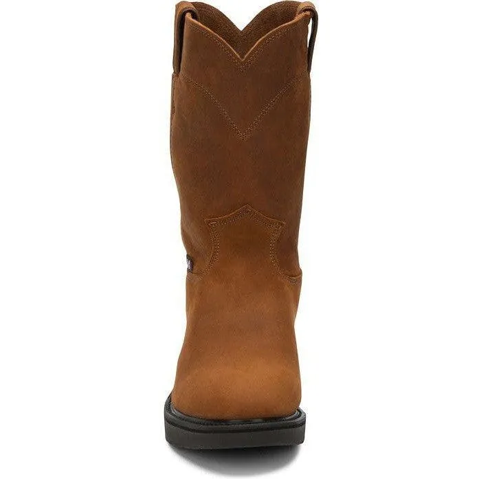 Justin Men's Conductor 10 USA Western Work Boot -Brown- 4760