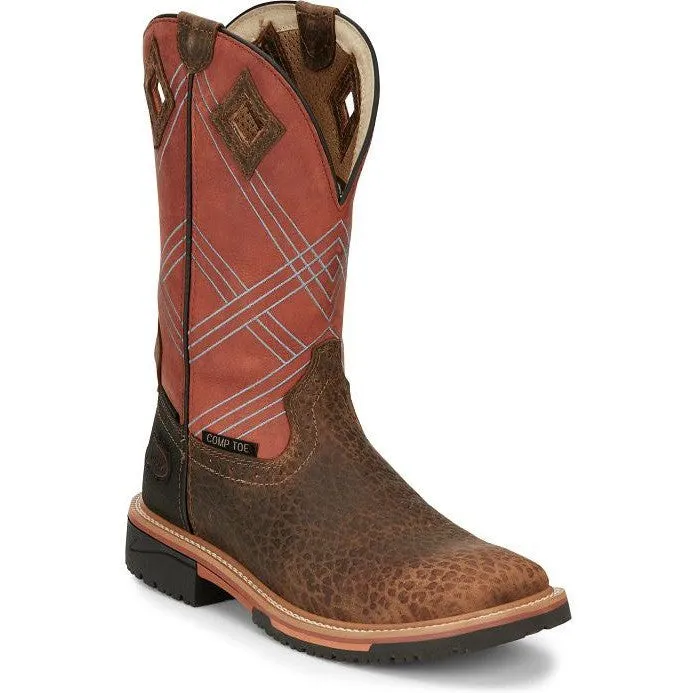 Justin Men's Dalhart 12 Nano CT Western Work Boot -Brown- SE4218