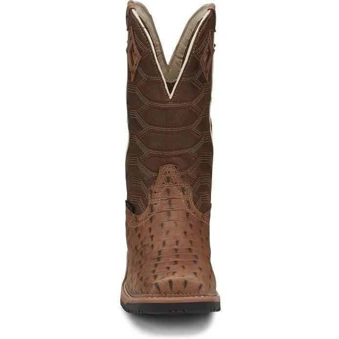 Justin Men's Derrickman 12 CT Waterproof Western Work Boot -Tan- SE4839