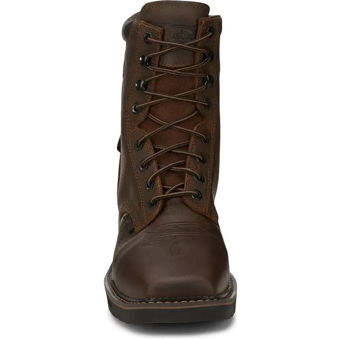 Justin Men's Driller 8 CT Waterproof Western Work Boot -Brown- SE462