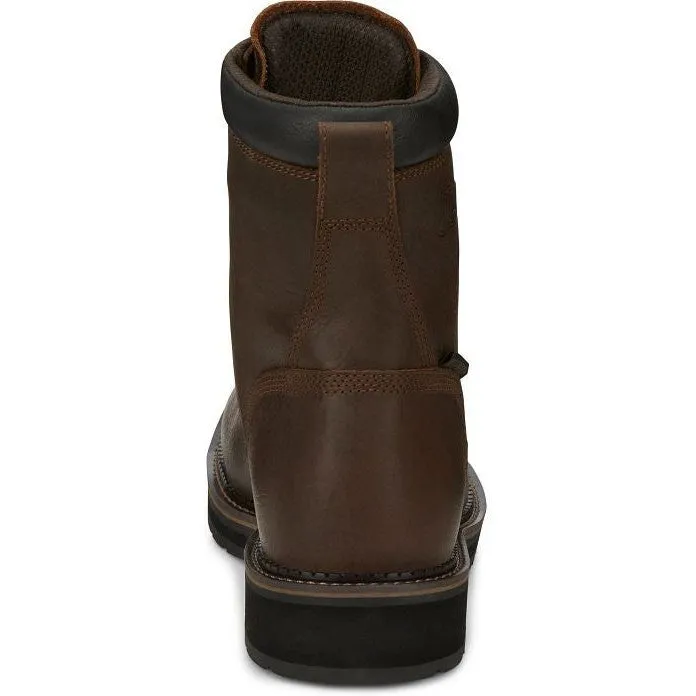 Justin Men's Driller 8 CT Waterproof Western Work Boot -Brown- SE462