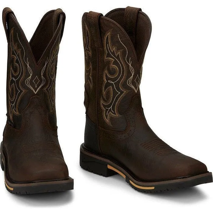 Justin Men's Joist 11 Comp Toe Western Work Boot - Brown - SE4625