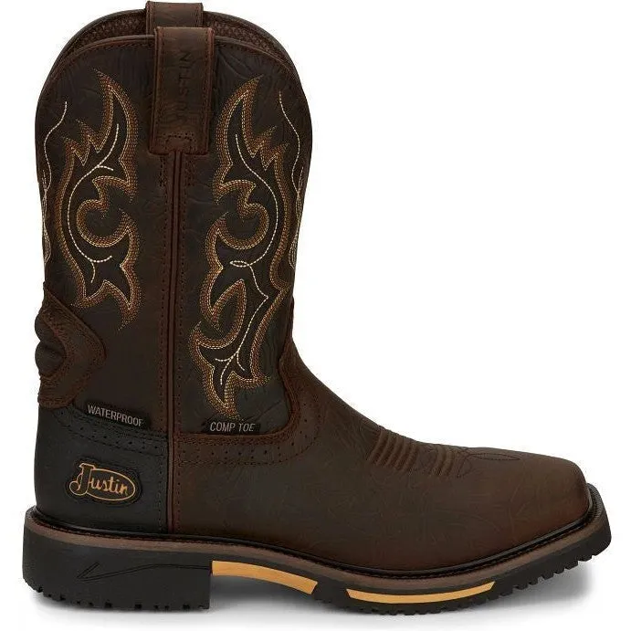 Justin Men's Joist 11 Comp Toe Western Work Boot - Brown - SE4625