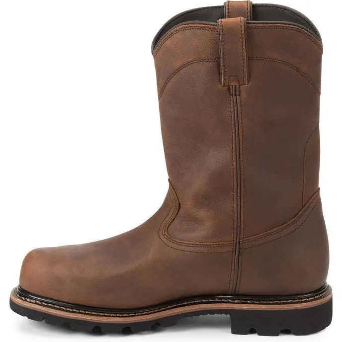 Justin Men's Pulley 10 Comp Toe WP Western Work Boot -Brown- WK4630