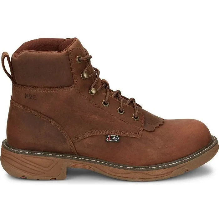 Justin Men's Rush 6 Waterproof Western Work Boot -Brown- SE465