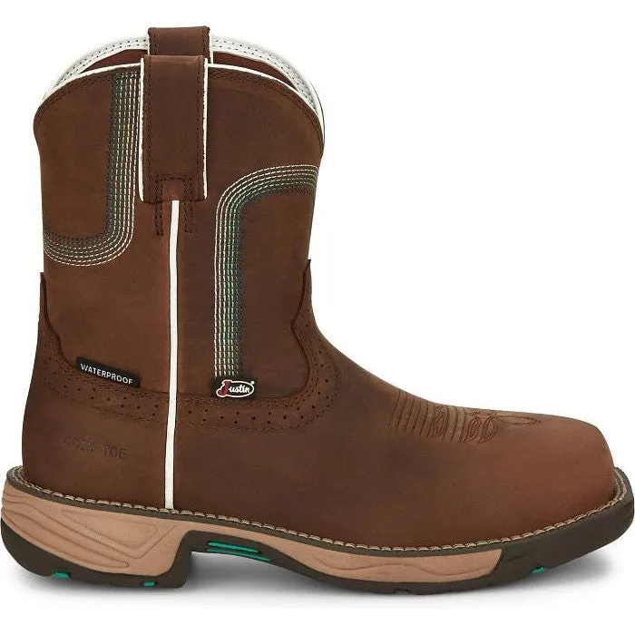 Justin Women's Rush 8 CT WP Western Work Boot -Brown- SE4360