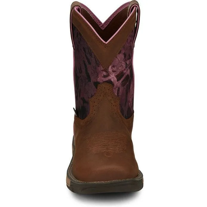 Justin Women's Rush 8 Waterproof Western Work Boot -Brown- SE4358