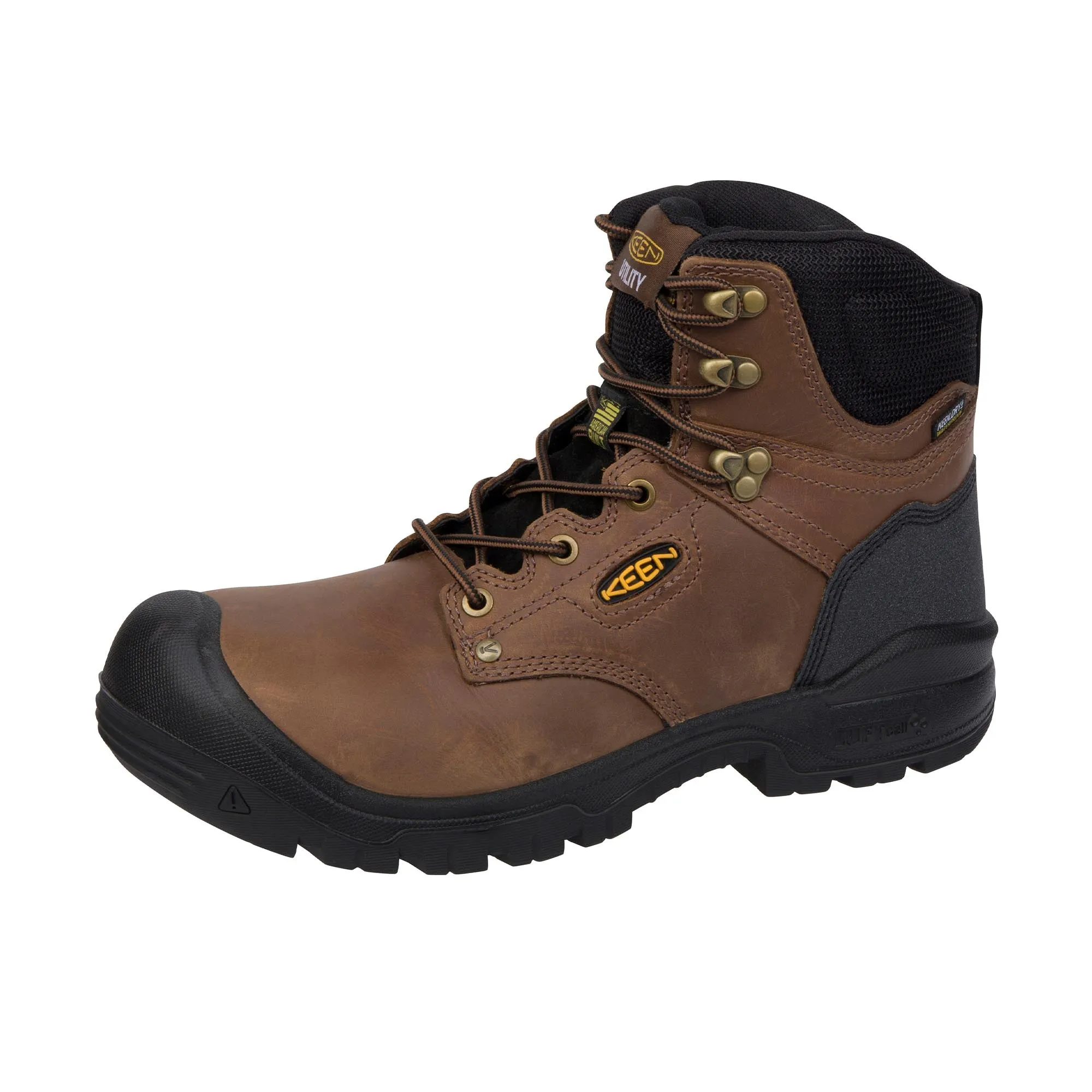 Keen Utility Independence 6-Inch Composite Toe Work Boots in Dark Earth Black with Enhanced Durability