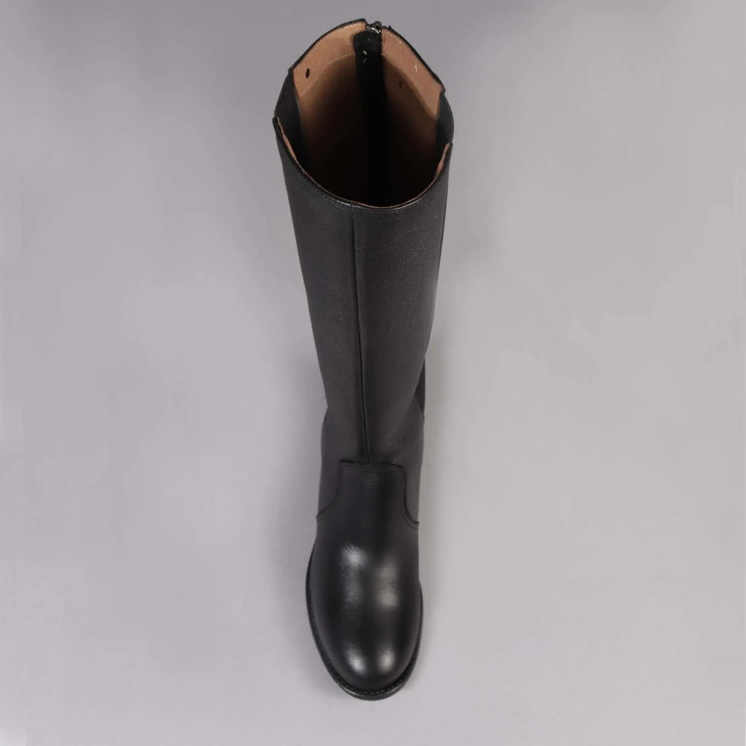 Knee high Flat Boot in Black - 12645