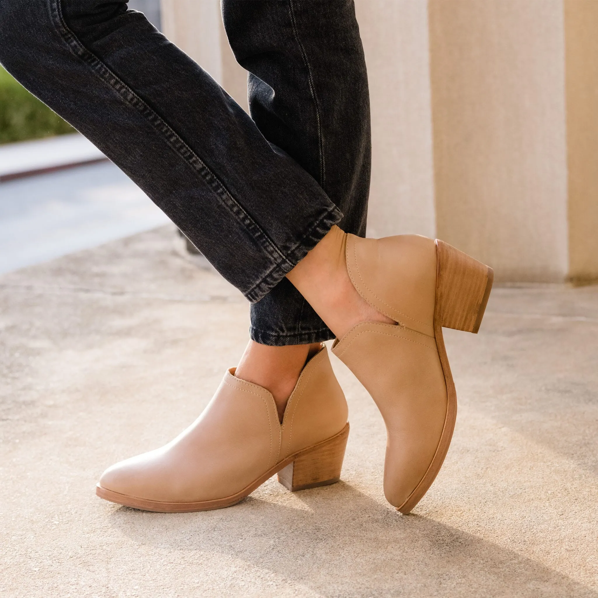 Mia Everyday Ankle Bootie Almond