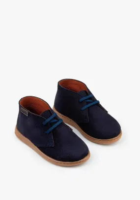 Navy safari ankle boots