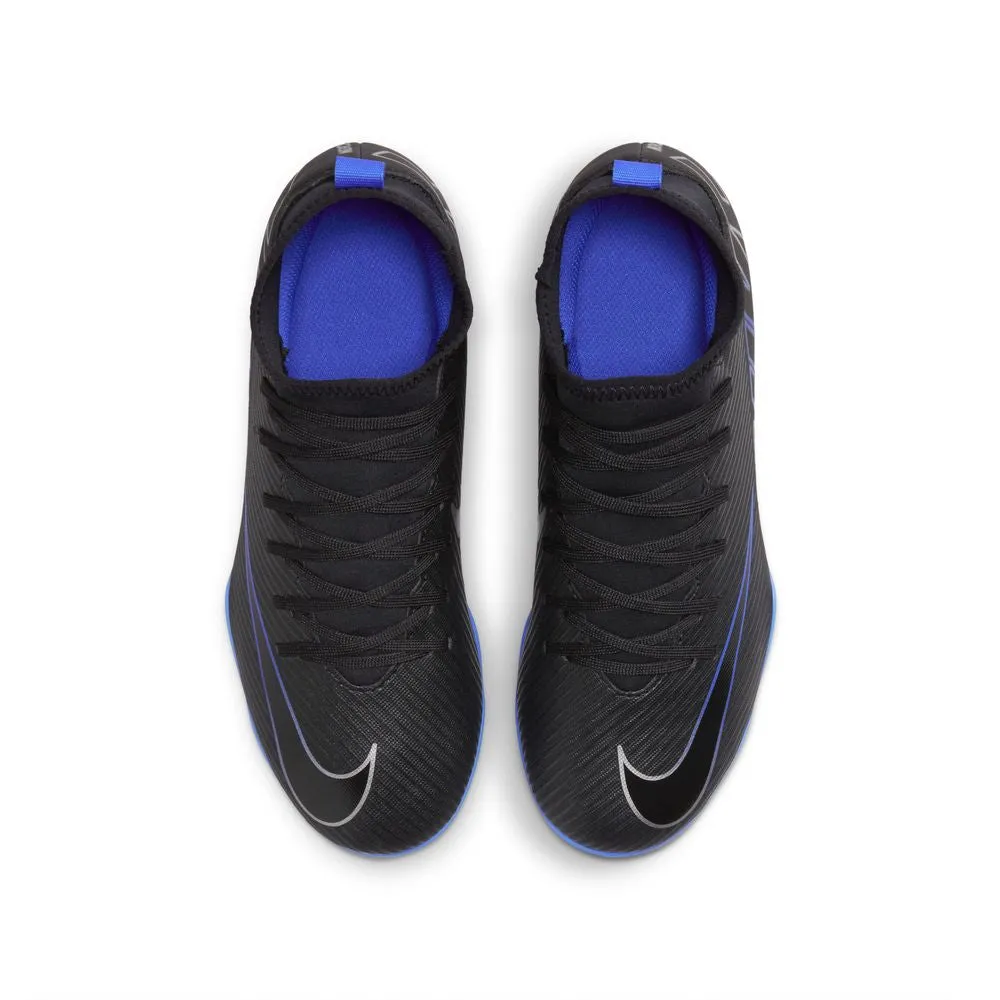 Nike Mercurial Superfly 9 Club FG Jnr Football Boots (Black/Chrome/Hyper Royal)