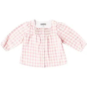 Pink Checkered Flannel Top