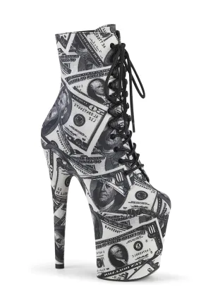 Pleaser USA Flamingo-1020DP 8inch Pleaser Boots - Money Print