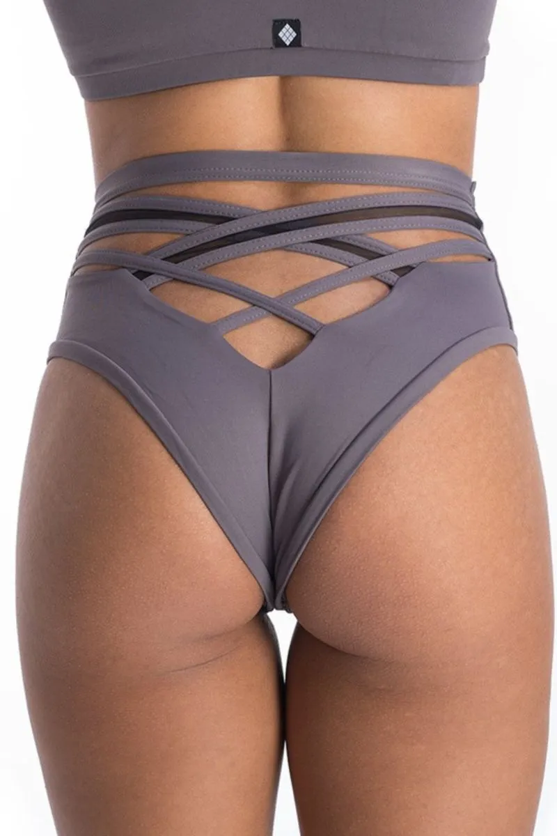 Poledancerka X High Leg Shorts - Grey