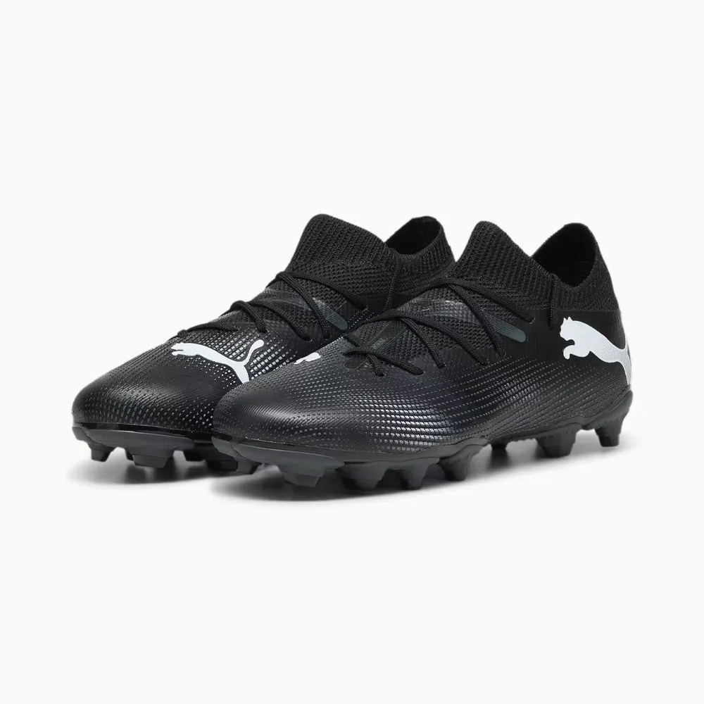 Puma Future 7 Match FG/AG Jnr Football Boots (Black/White)