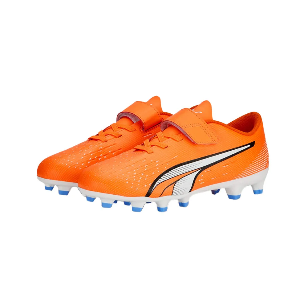 Puma Ultra Play FG/AG V Jnr Football Boots (Orange/White/Black)