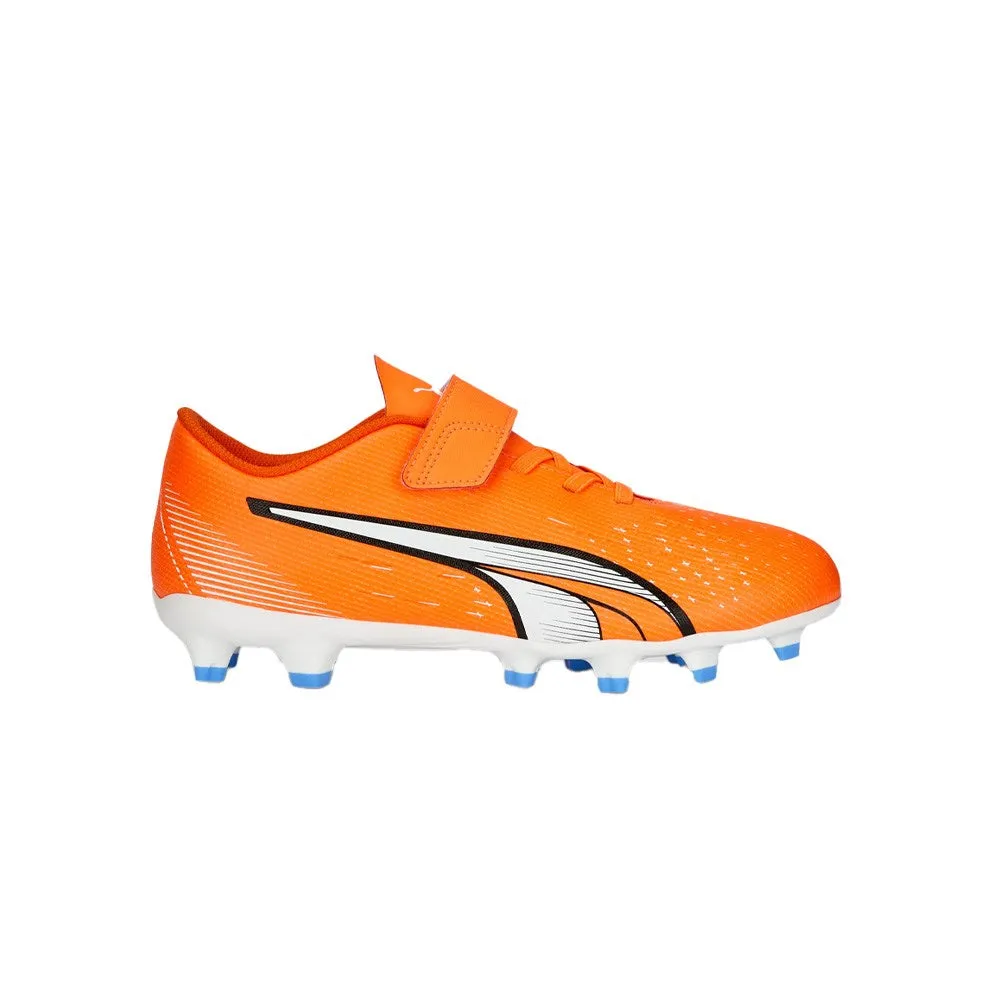 Puma Ultra Play FG/AG V Jnr Football Boots (Orange/White/Black)