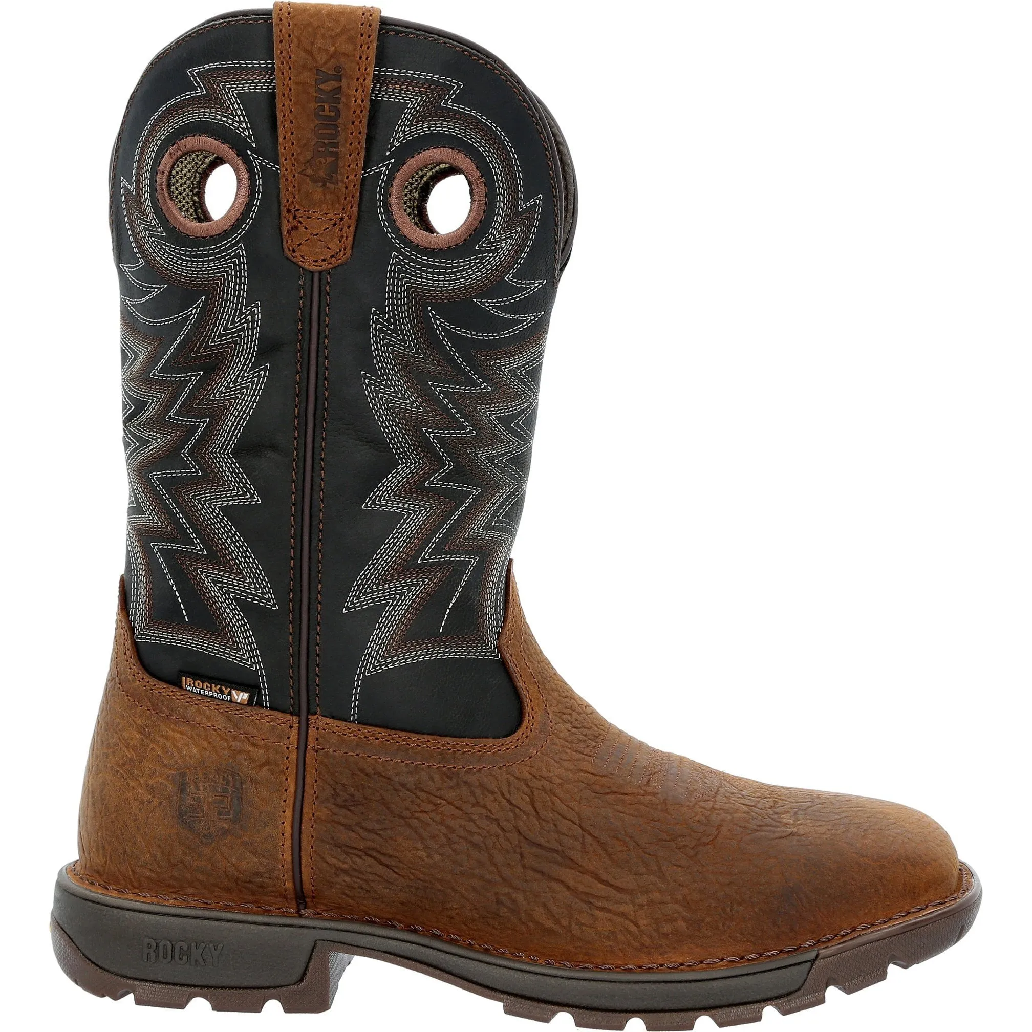 Rocky Men's Legacy 32 11" Steel Toe WP Western Work Boot- Brown- RKW0356