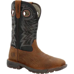 Rocky Men's Legacy 32 11" Steel Toe WP Western Work Boot- Brown- RKW0356