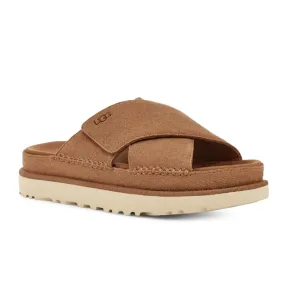 UGG Women's Goldenstar Cross Slide Chestnut