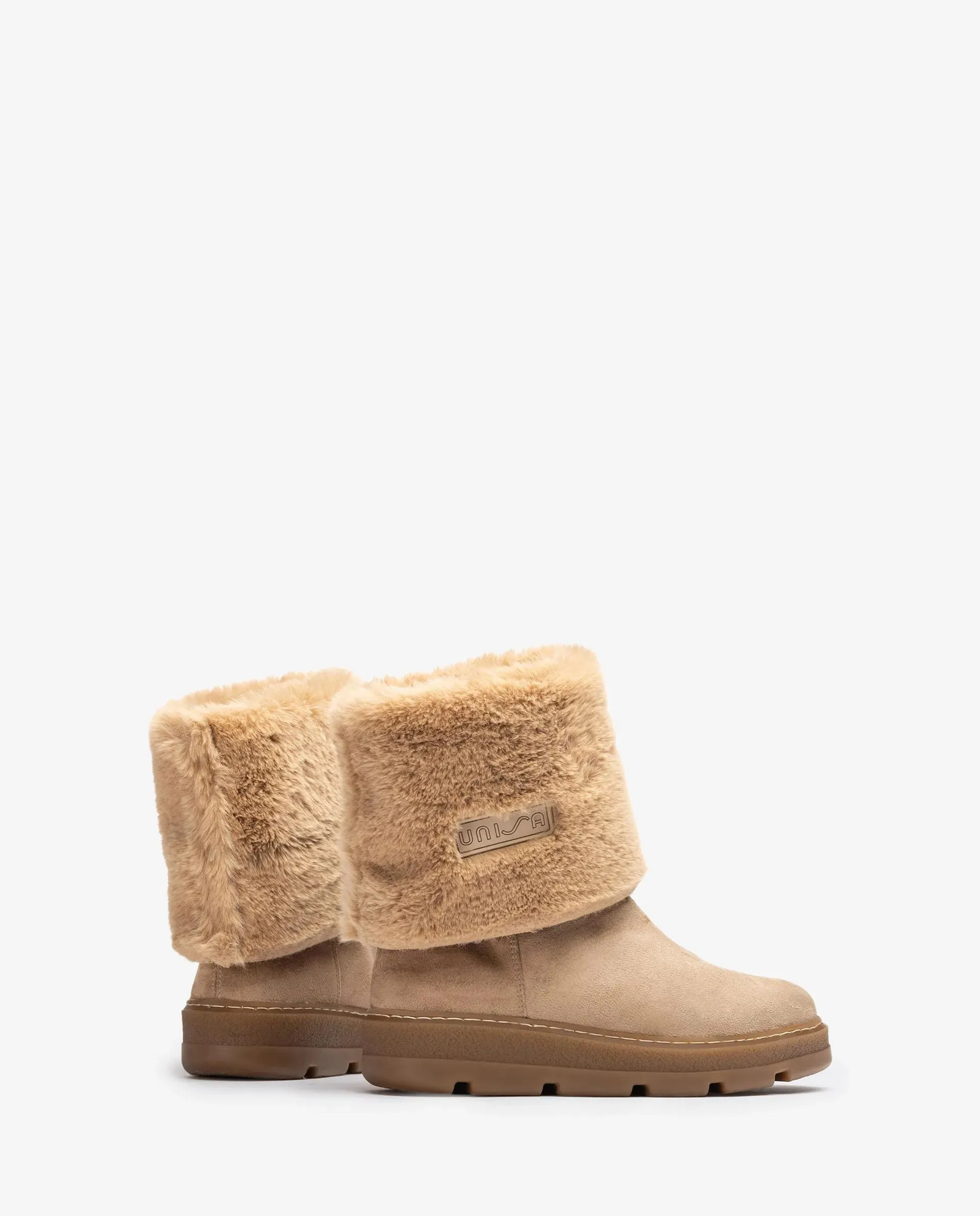 UNISA FOSSY Camel Suede Ugg Style Fur Lined Boot