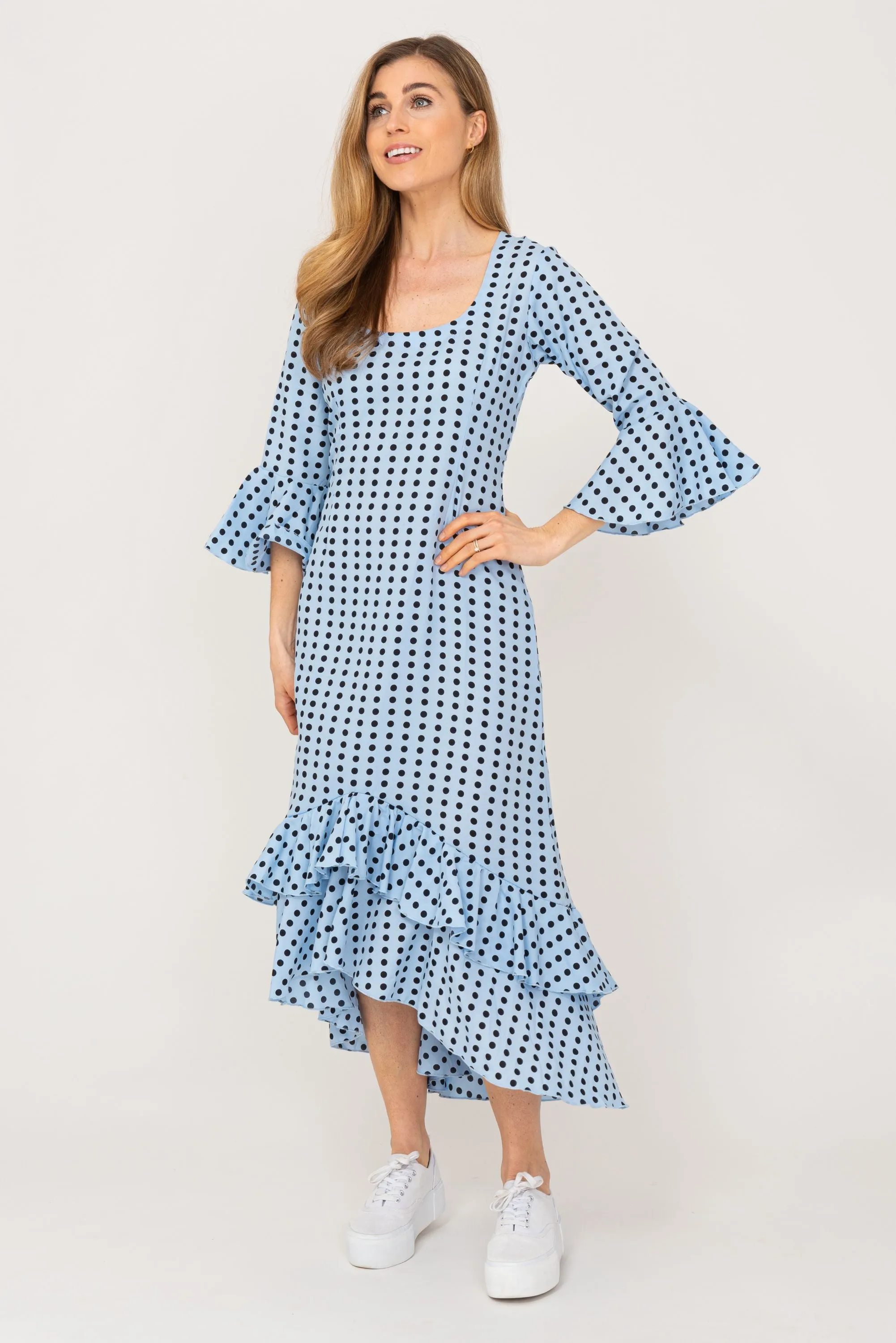 Victoria Midi Dress Blue Spot